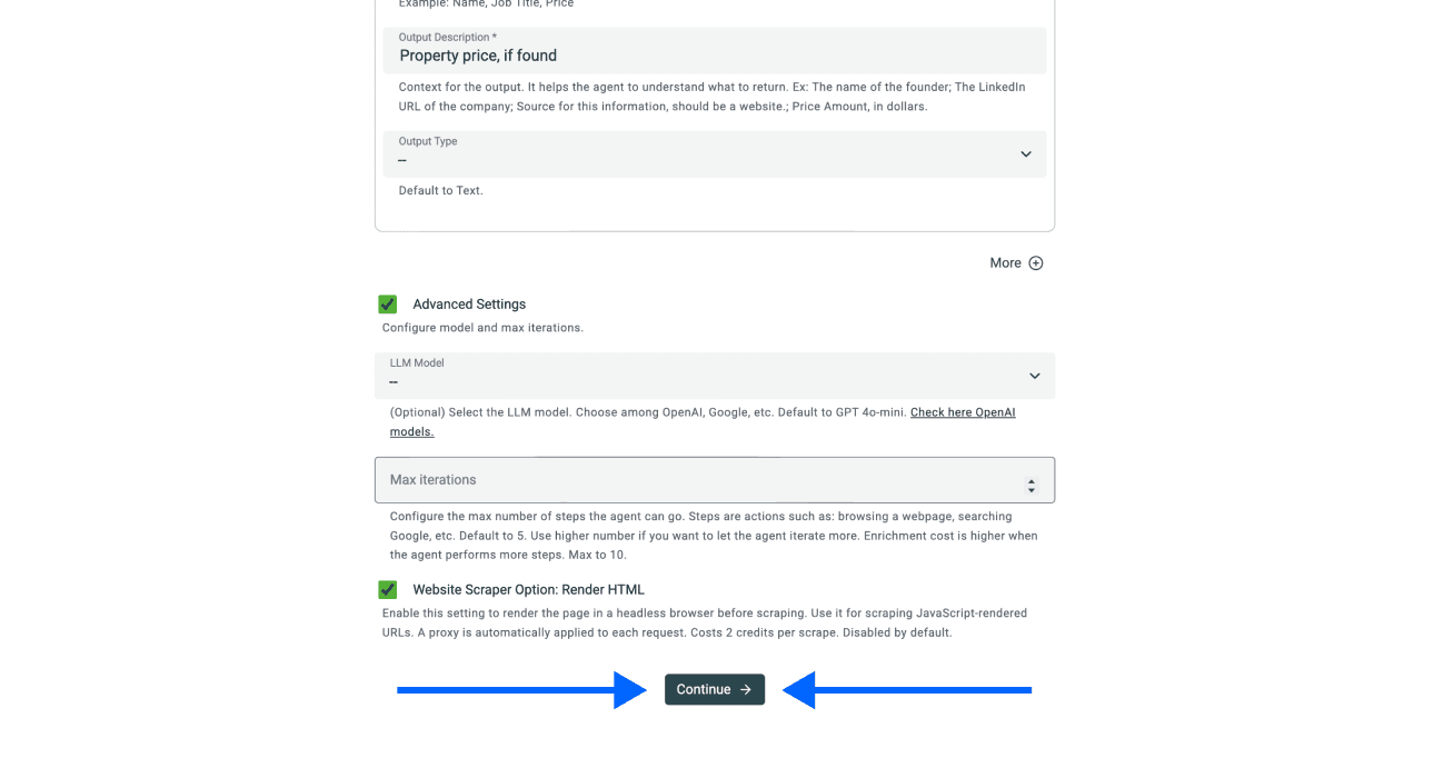 Zillow Real Estate Agent Scraper, last step