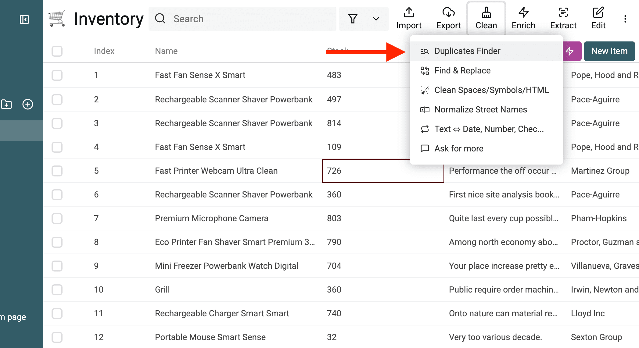 Abra a ferramenta Duplicates Finder