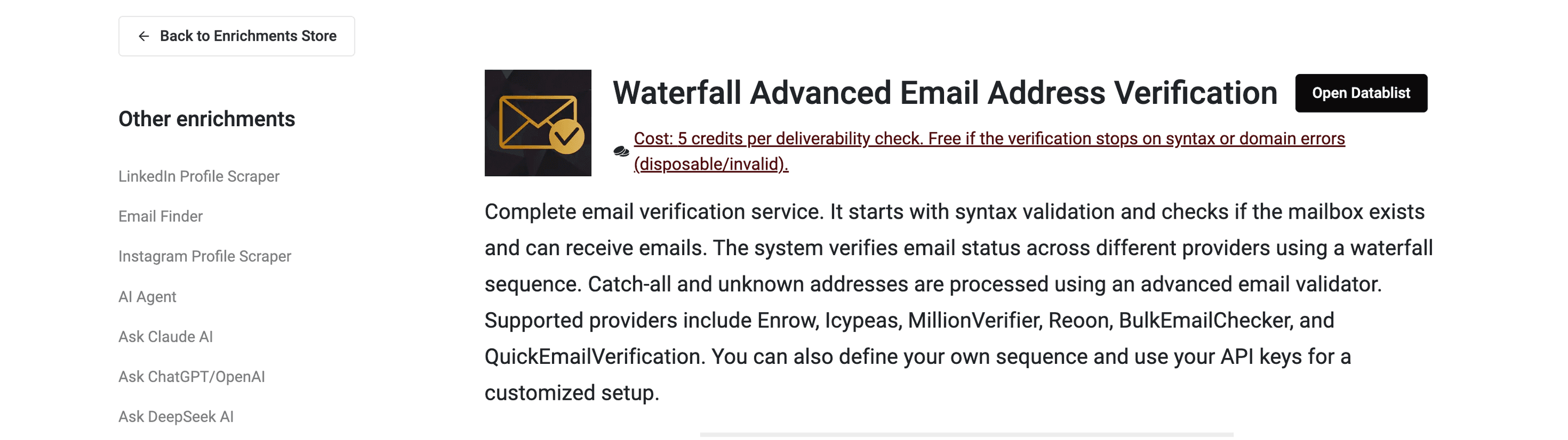 Waterfall Email Verification