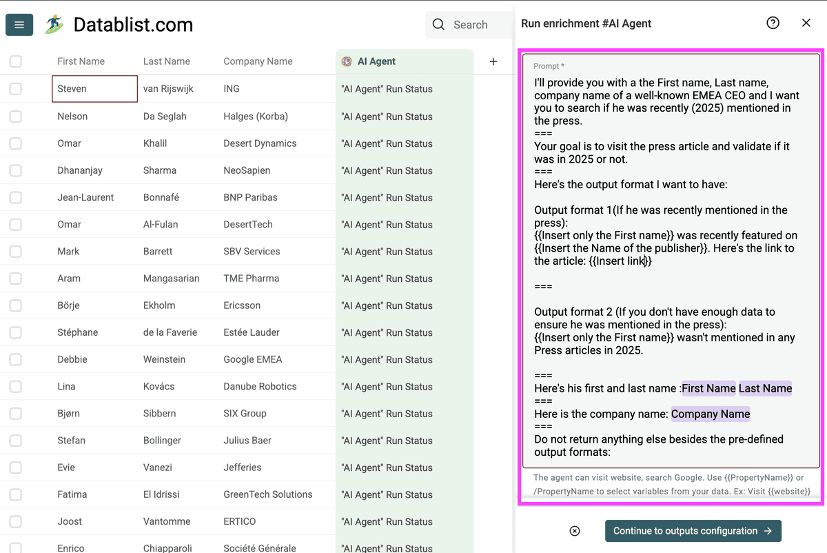 Datablist Product screenshot