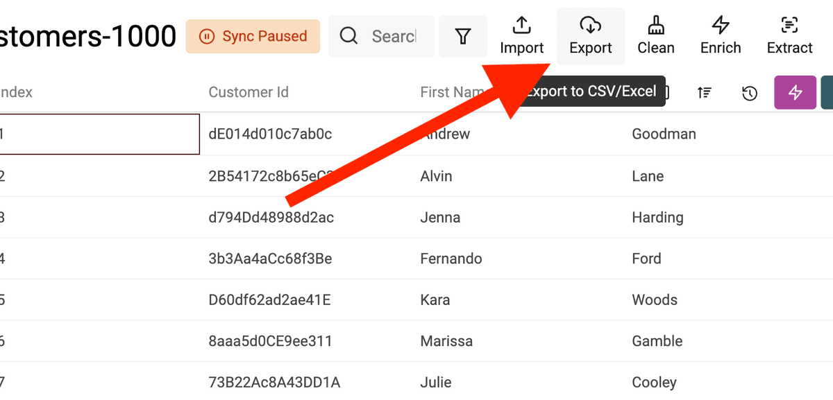 Export CSV to vCard