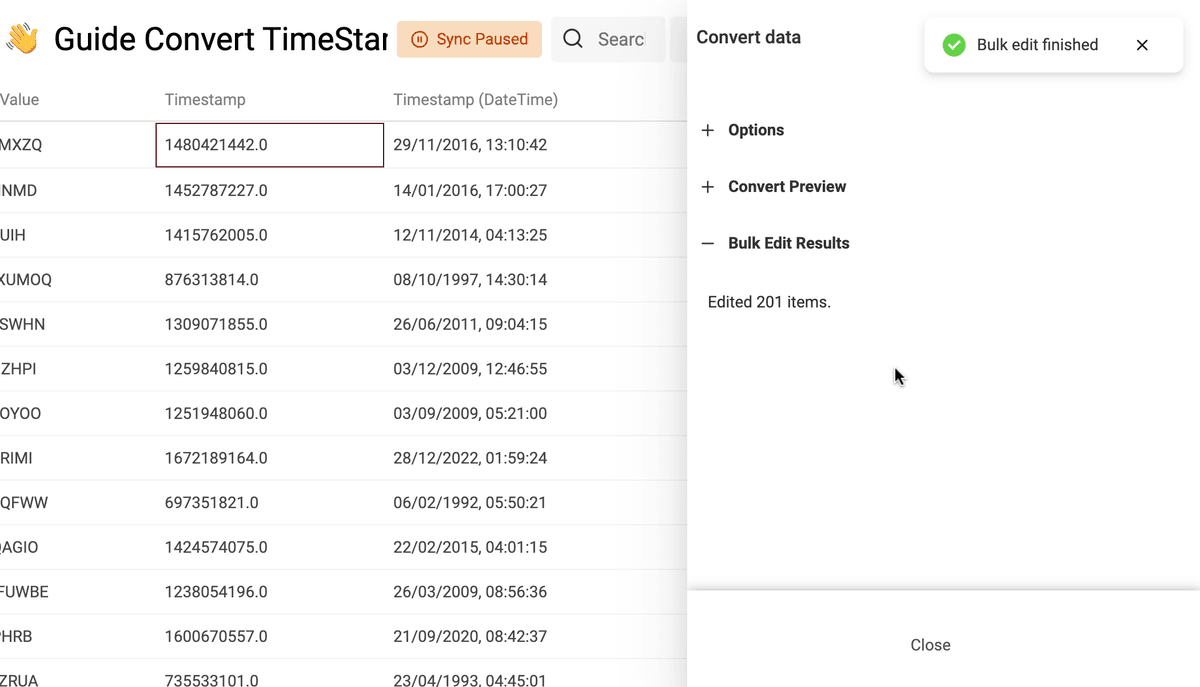 Conversion Results