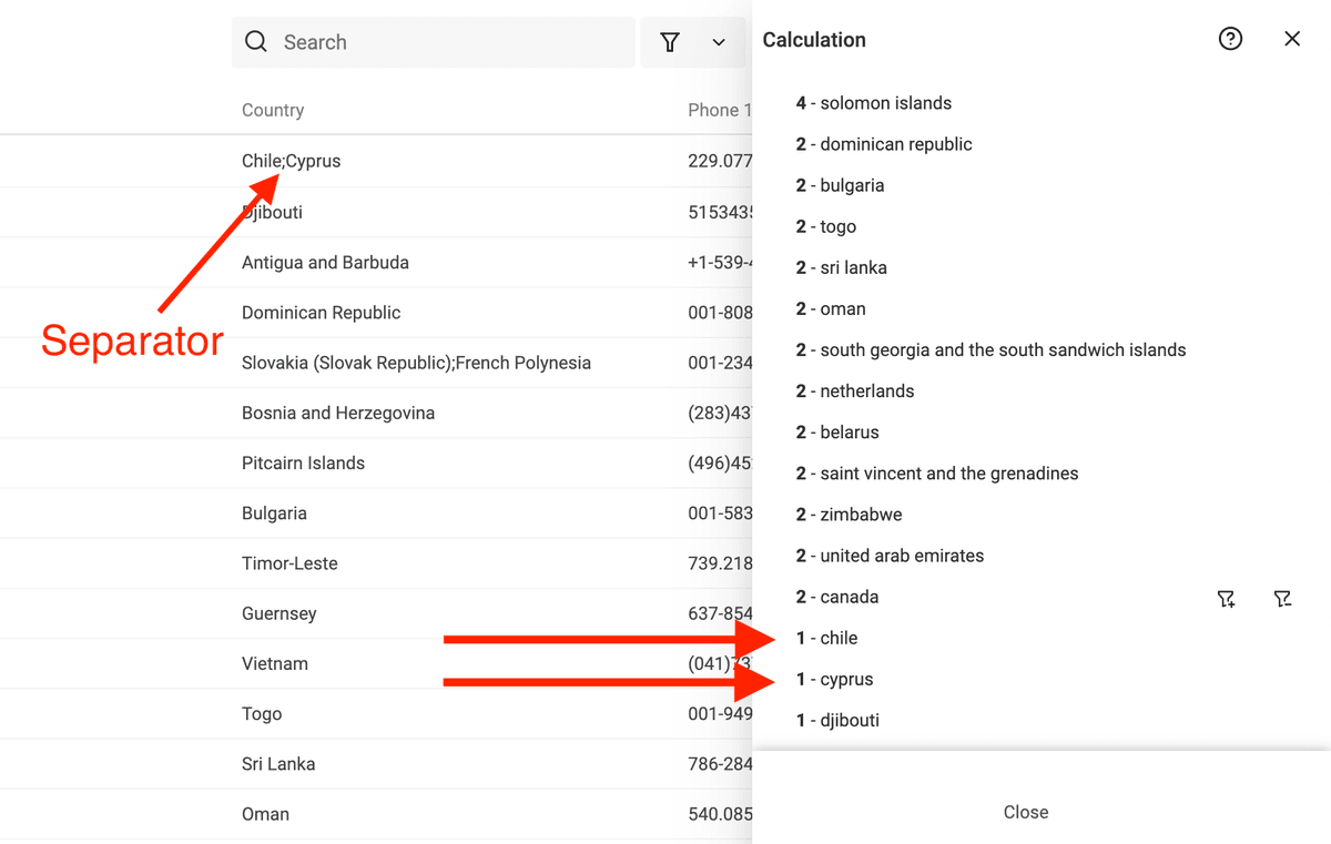 Count Distinct words with separator