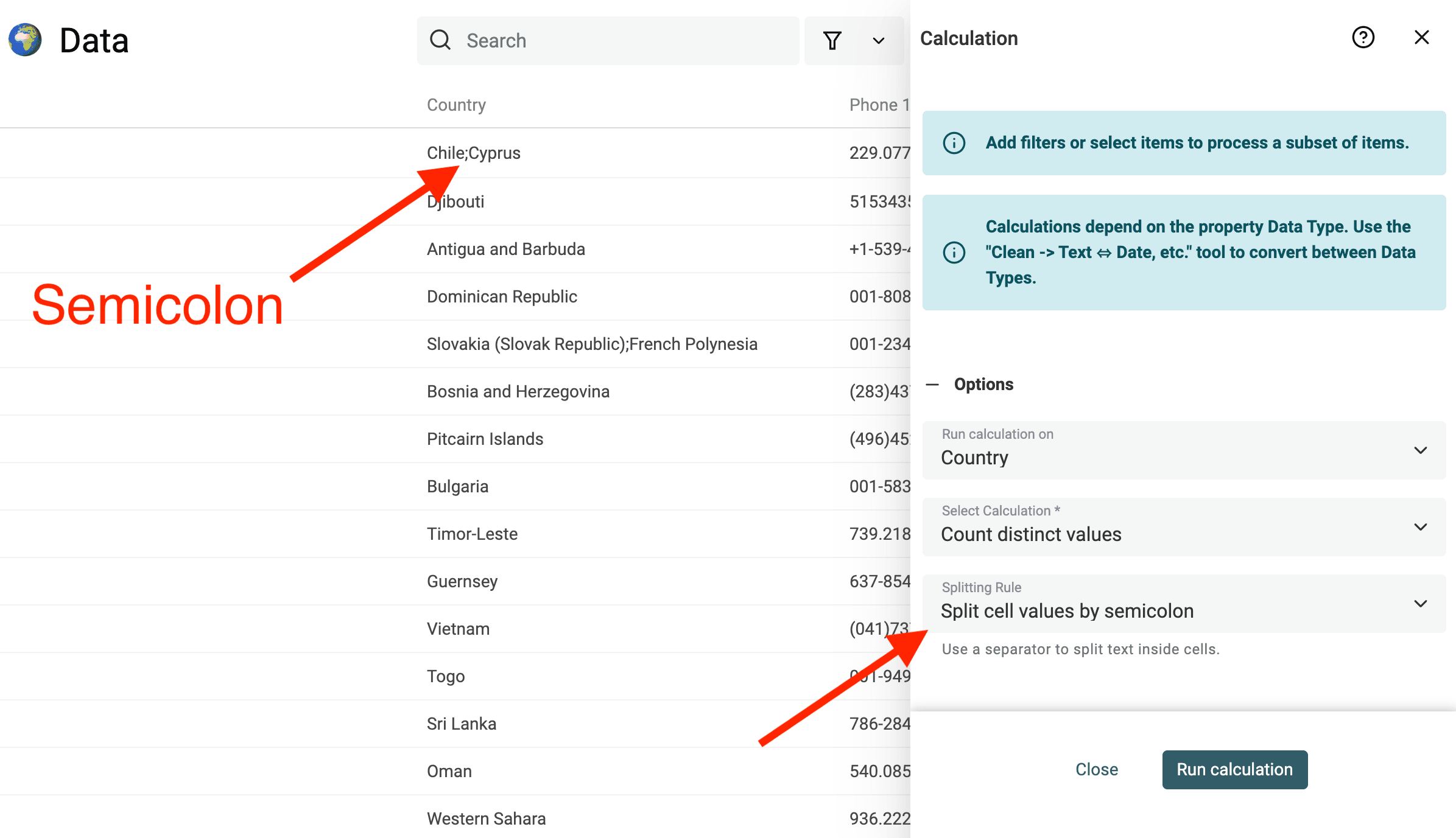 Configure separator