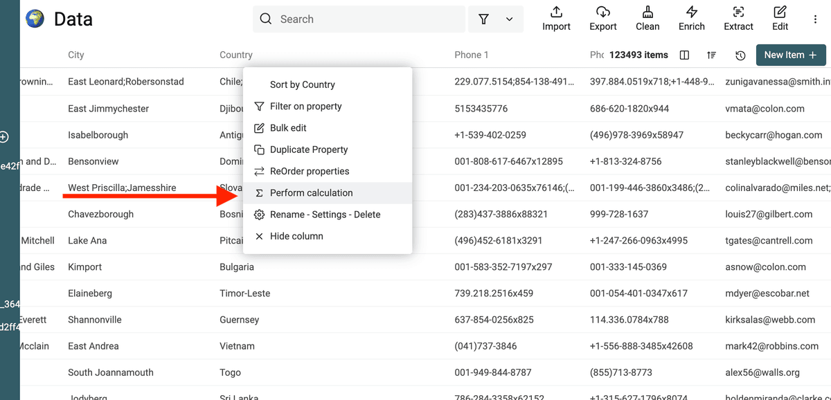 Open Calculations tool
