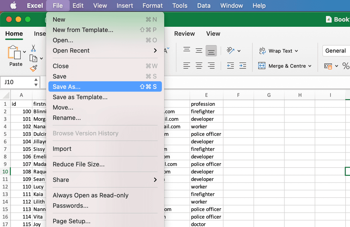 File -> Save As