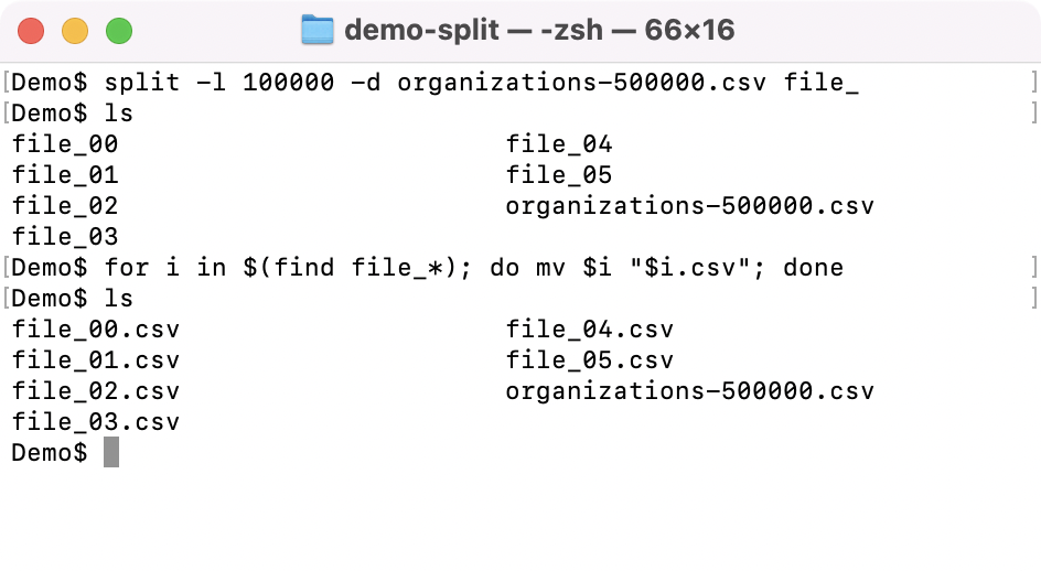 Renaming generated files with .csv