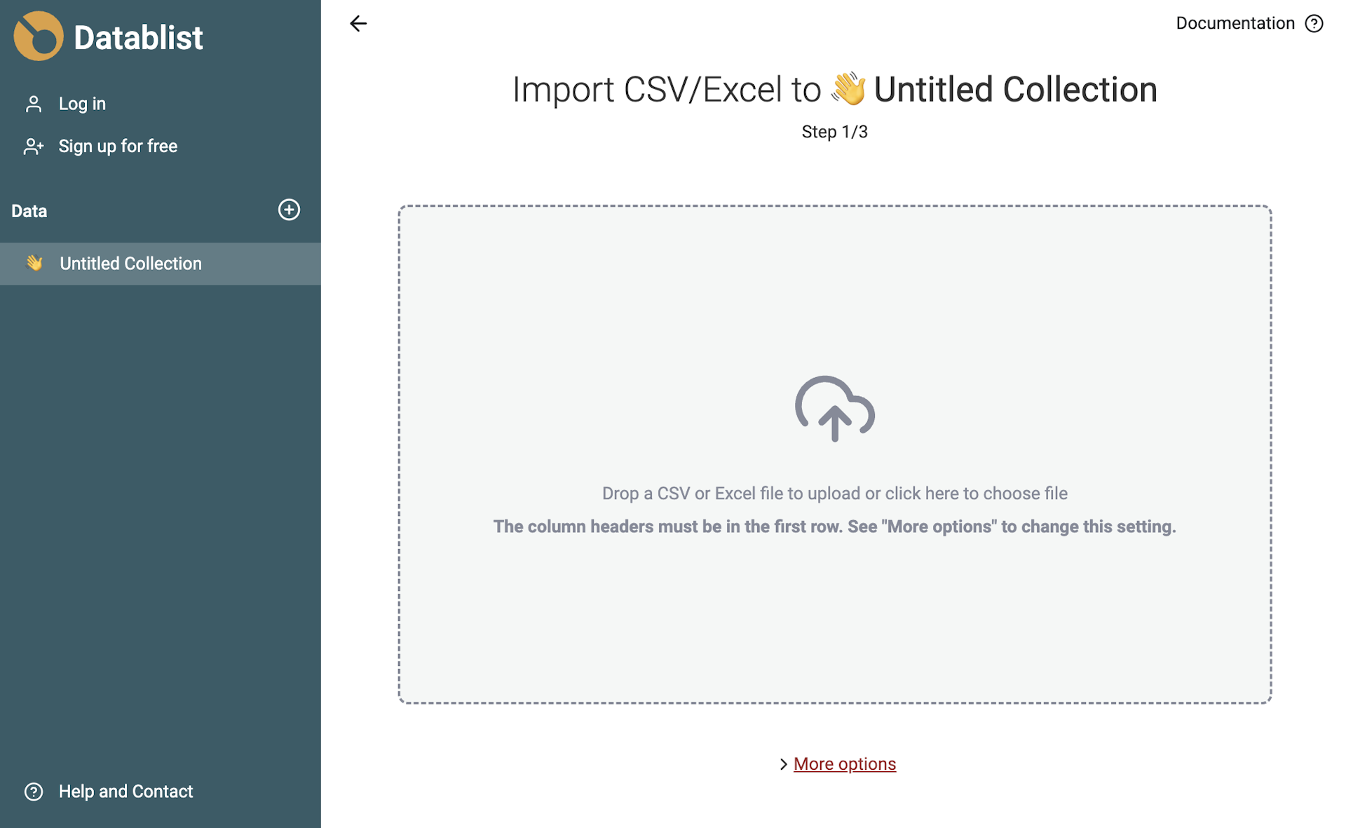 Import CSV file
