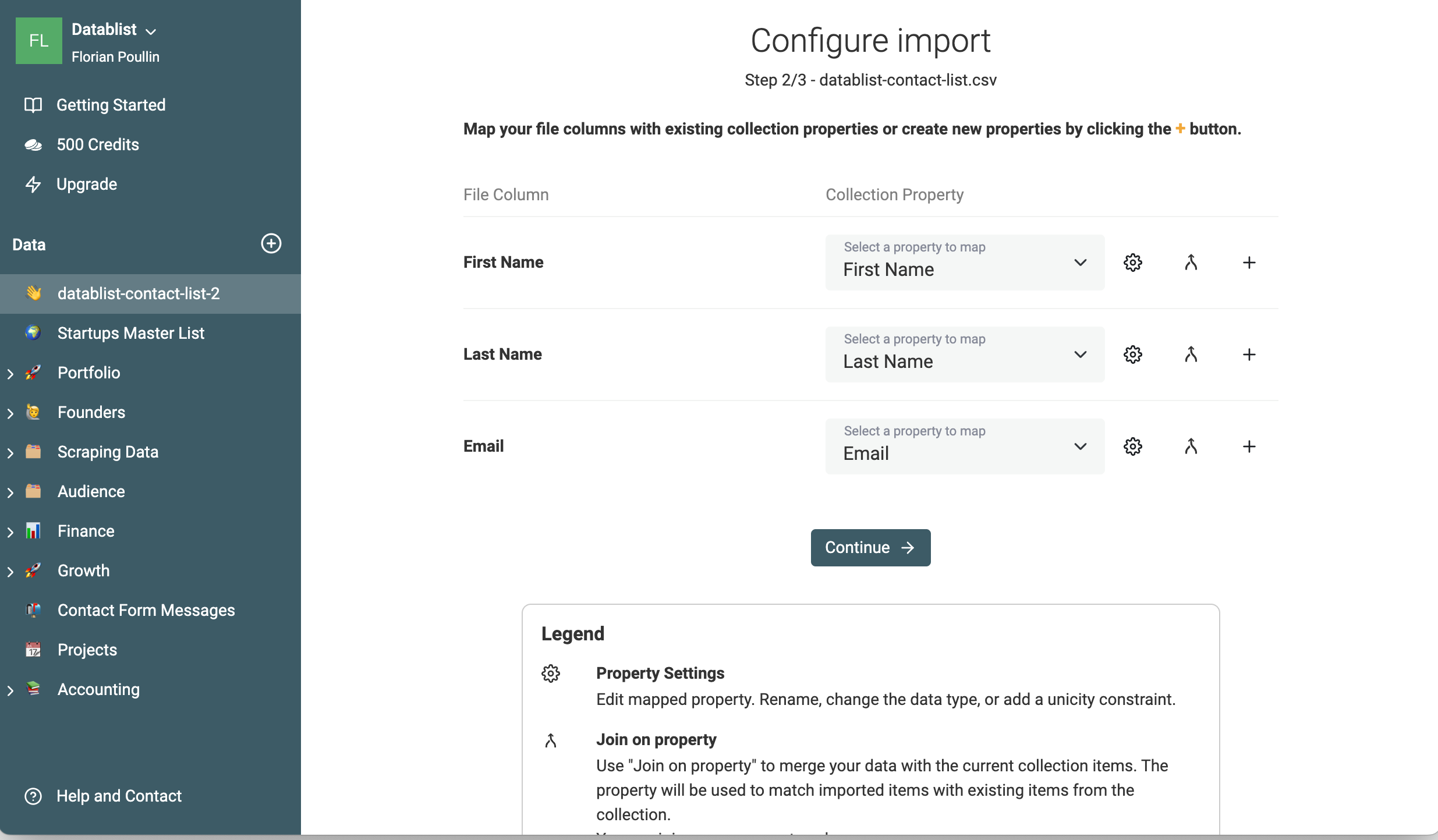 Mapping when importing other files