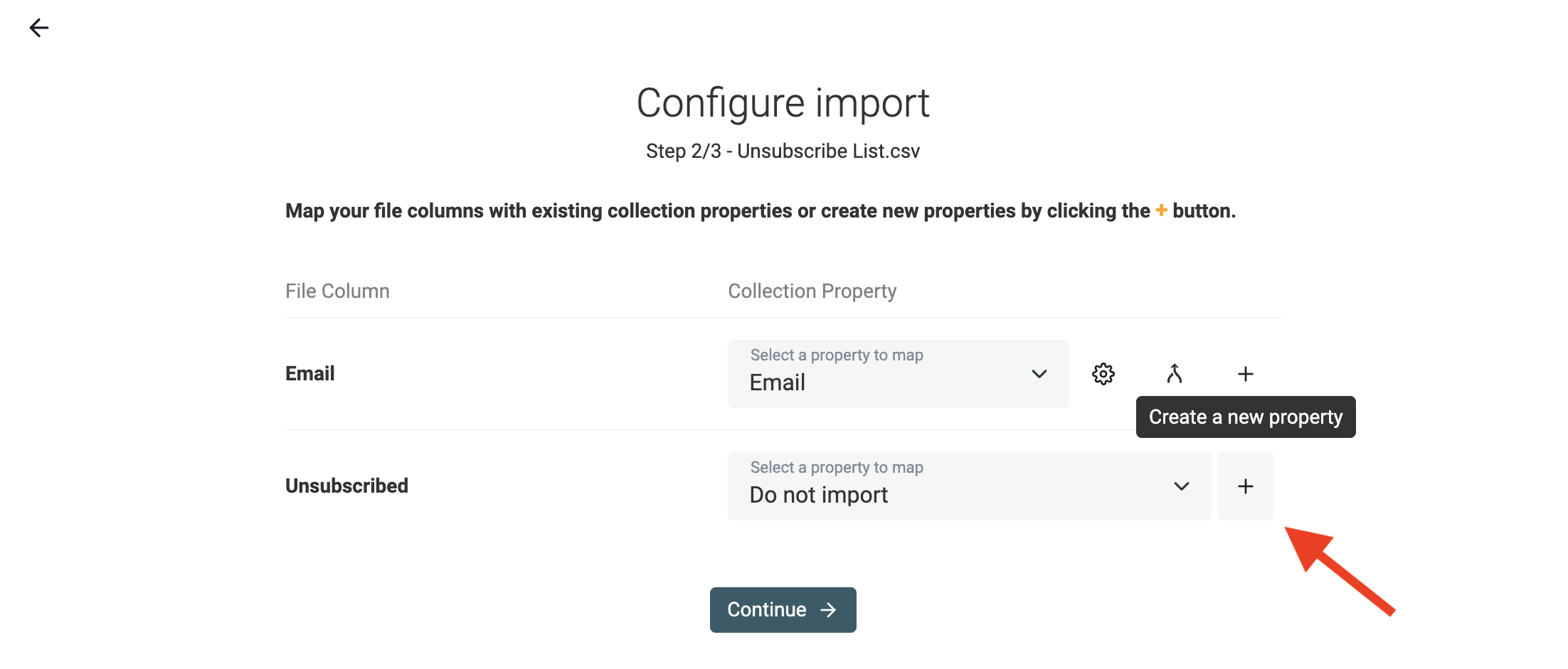 Create new property for Unsubscribed column