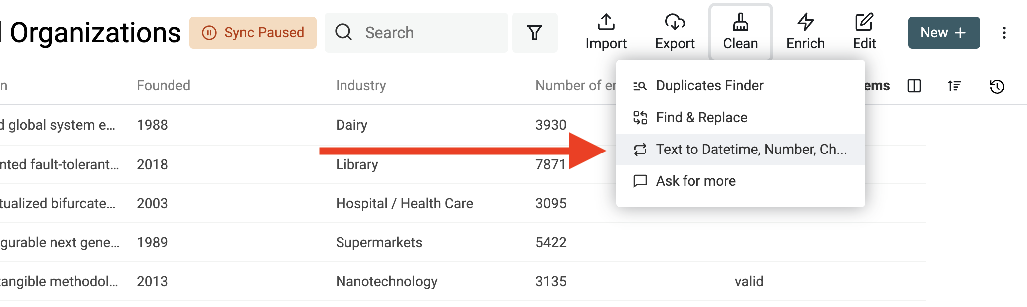 Convert Text to data types