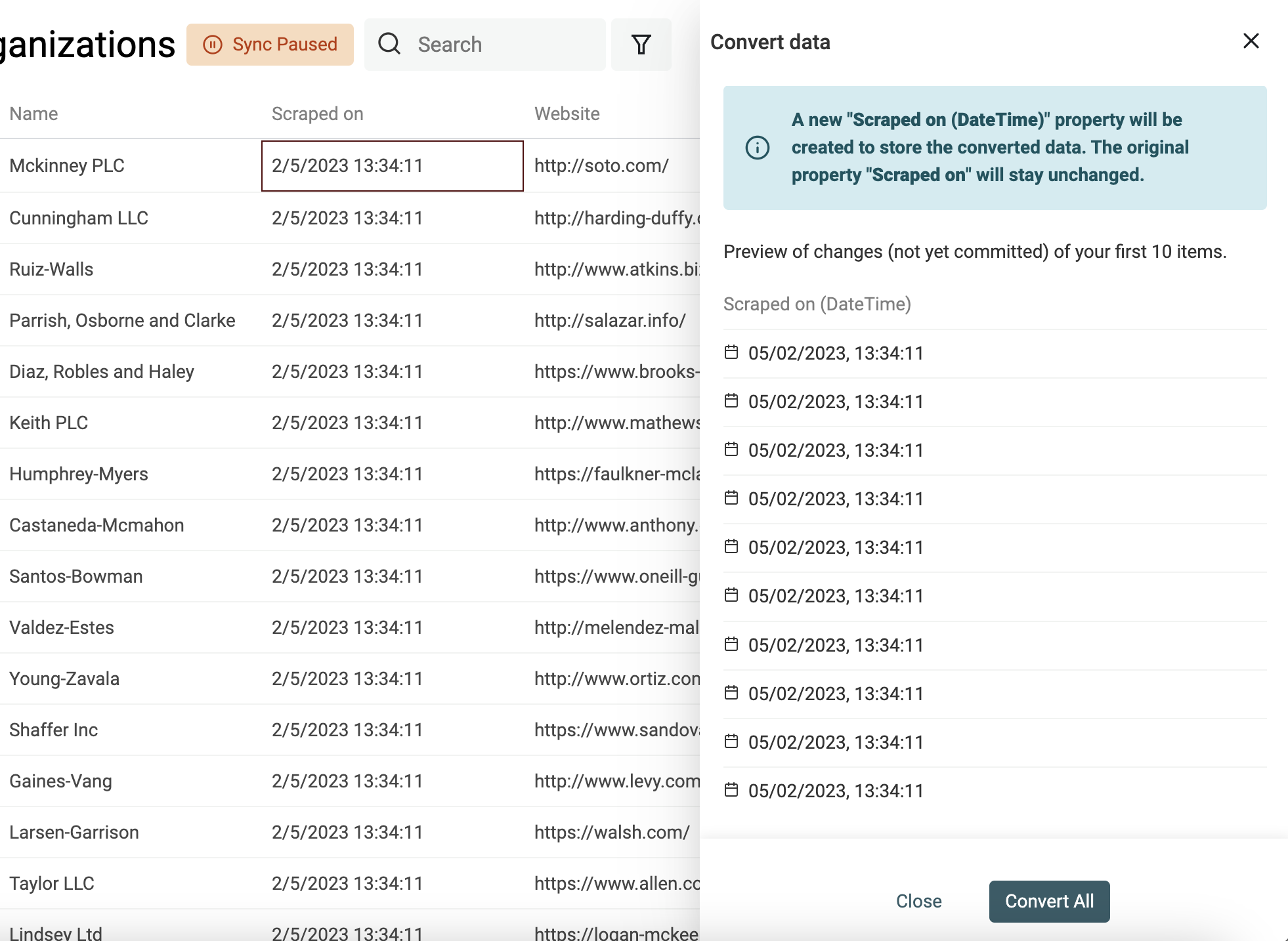 Datetime conversion preview