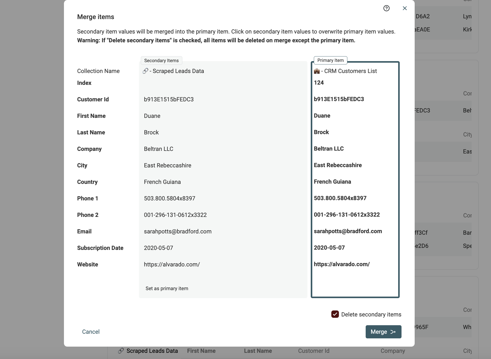 Manual Merging configuration