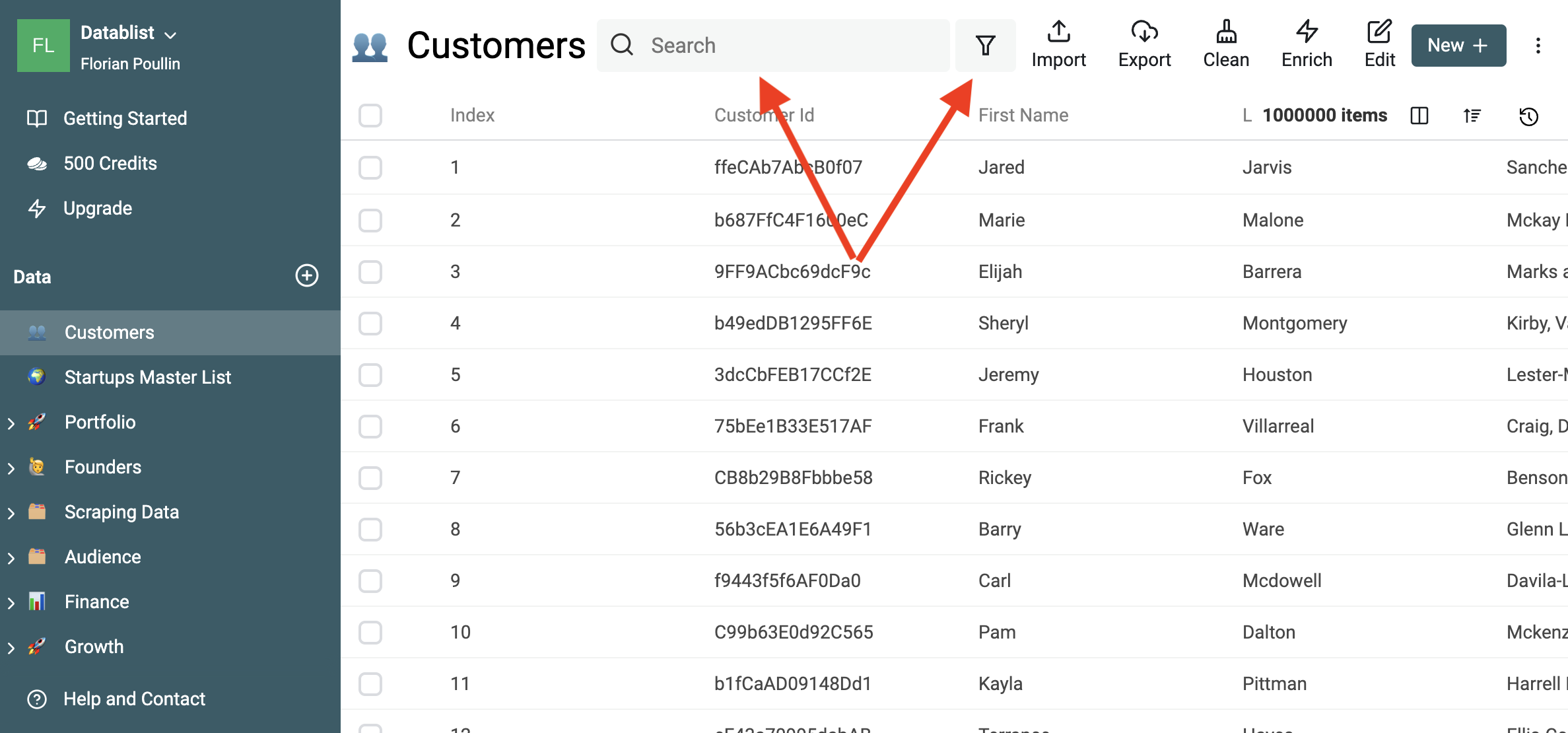 Filter and search your CSV data