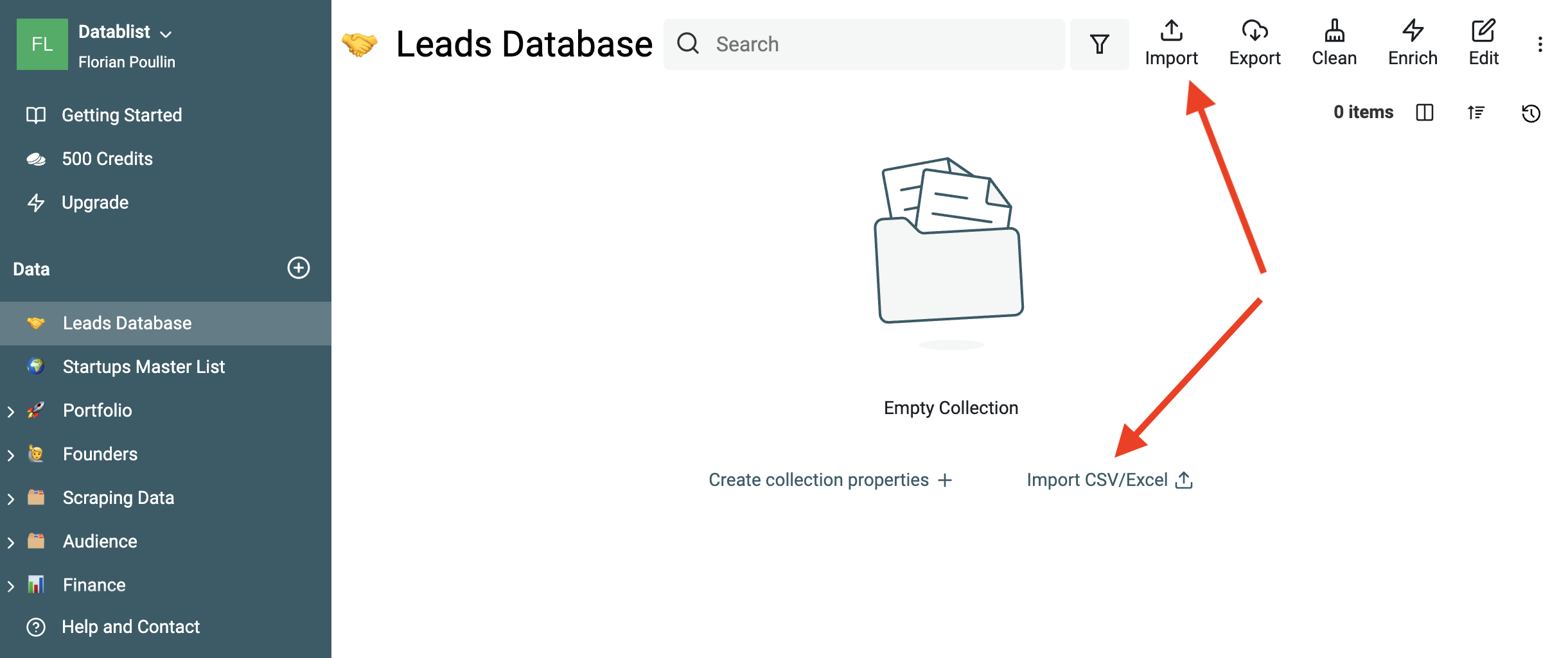 Import CSV/Excel file