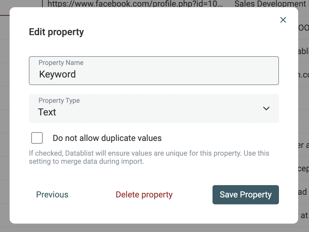 Keyword Property