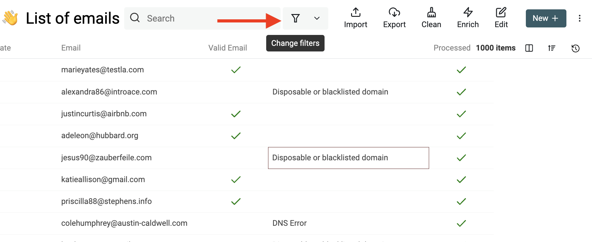 Select "Change filters"