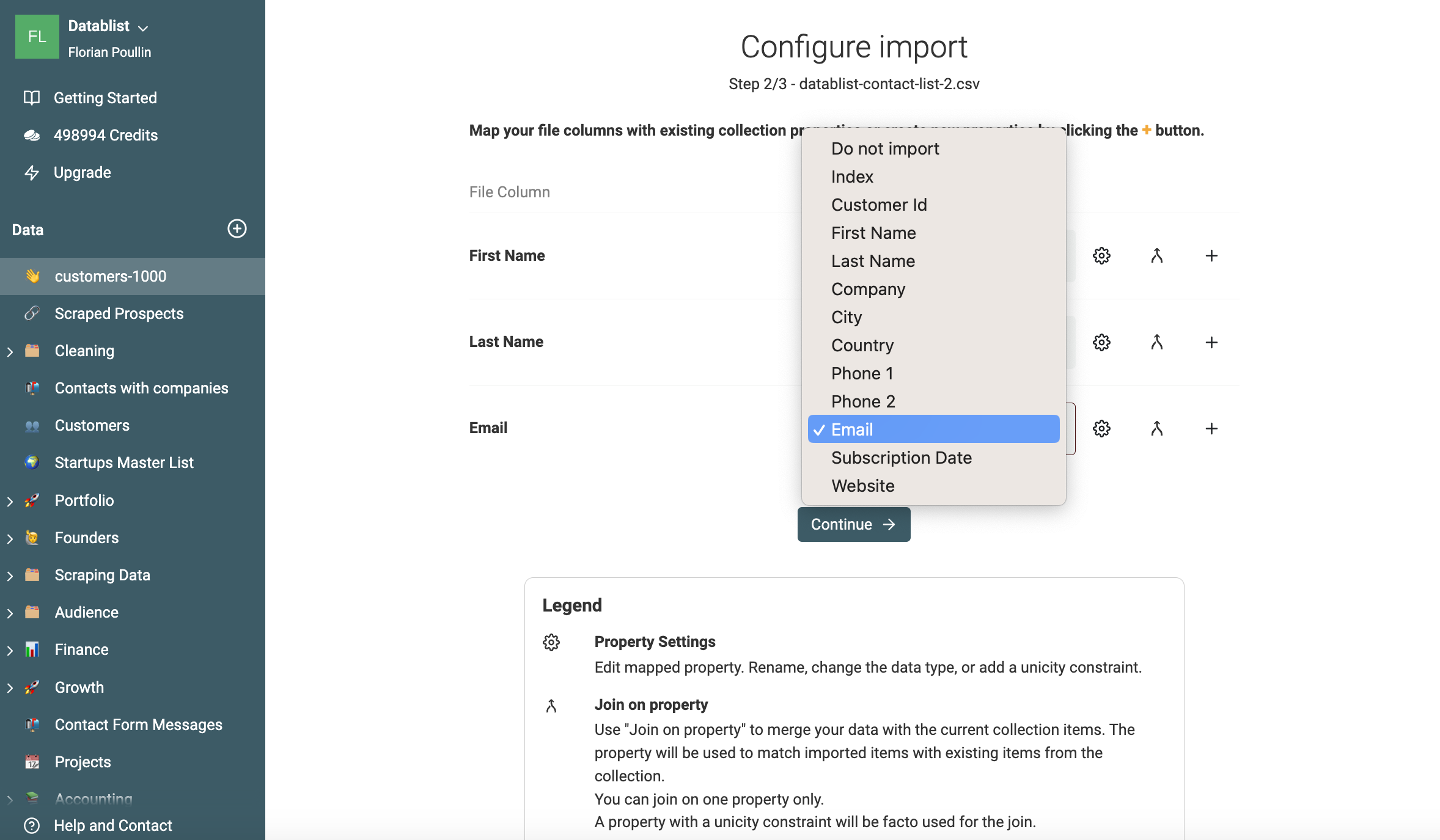 Mapping when importing other files