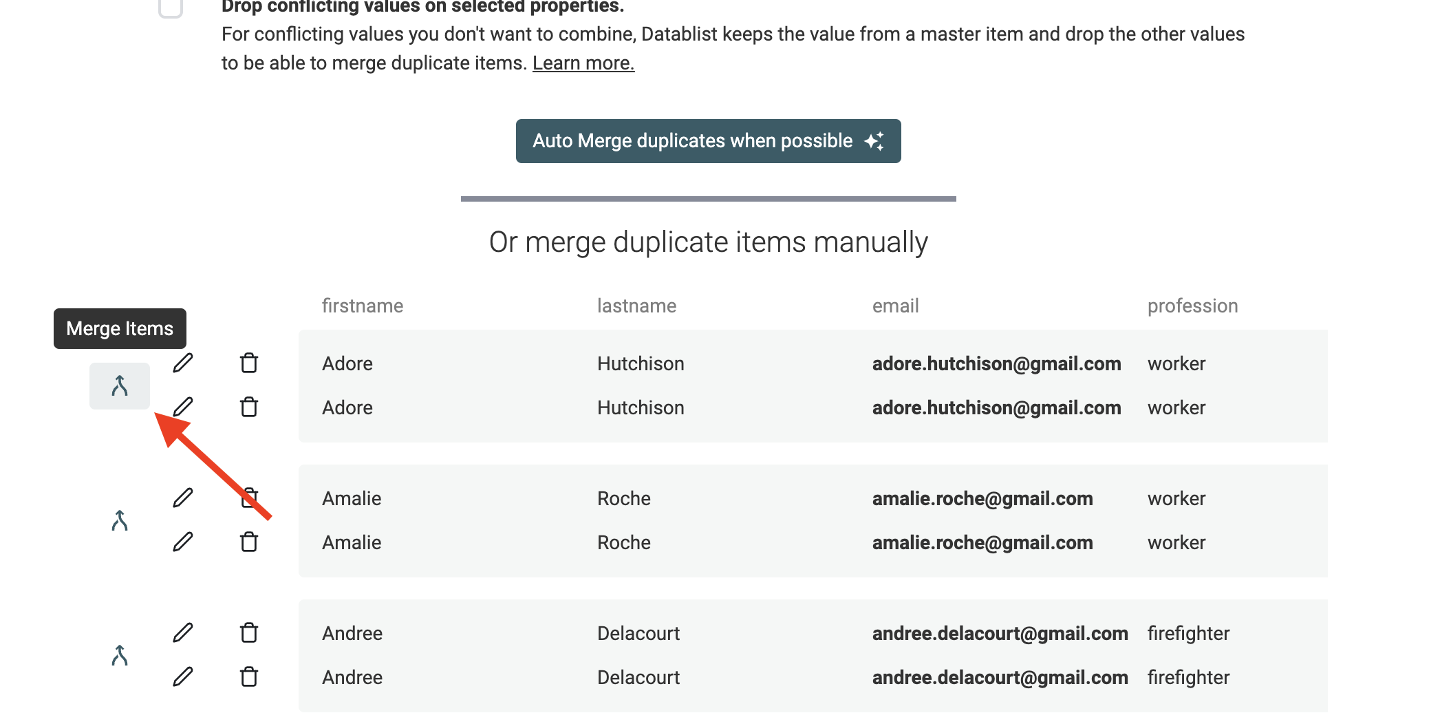 Merge duplicates