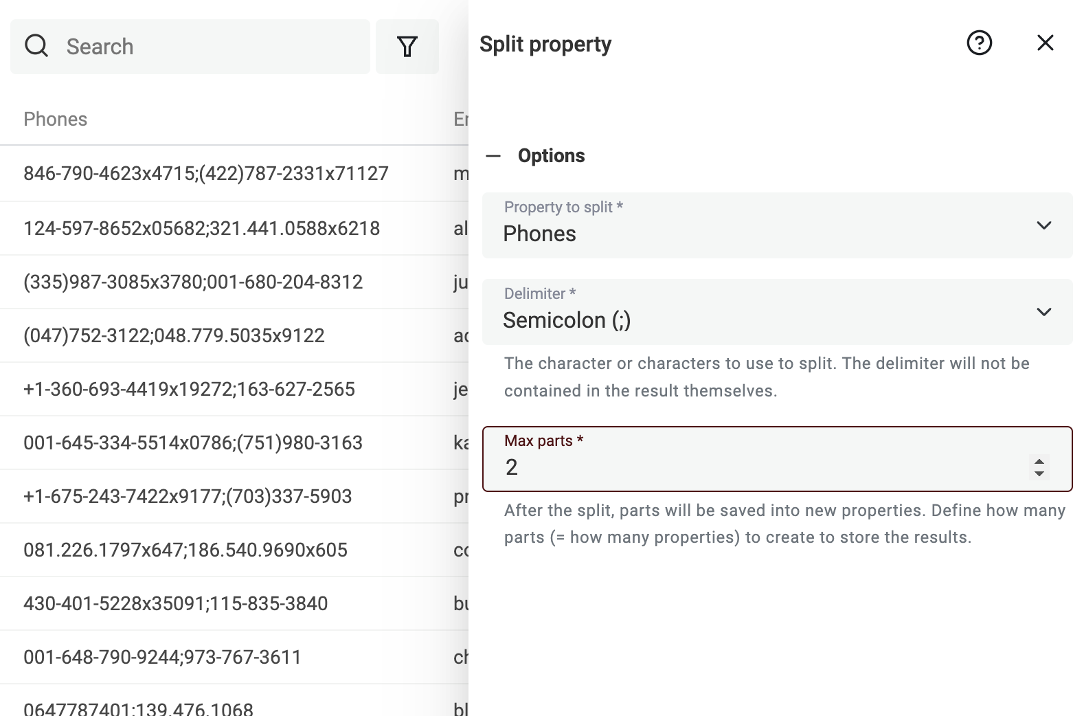 Split Property - Number of properties