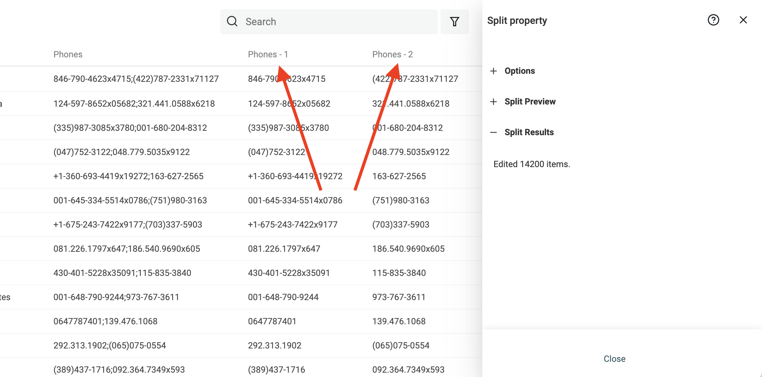 Split Property - Results