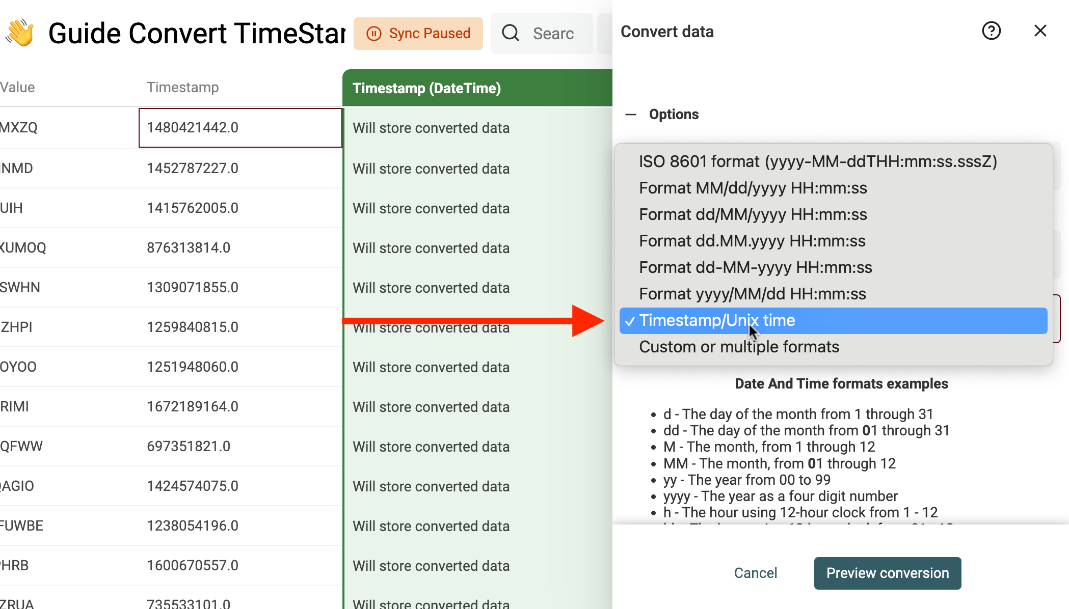 How To Convert A CSV Timestamp Column To DateTime Format Datablist 
